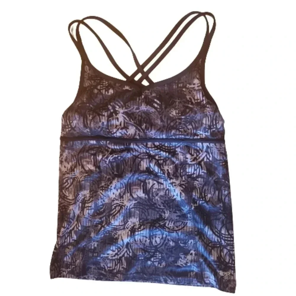 Champion purple and black patterned strappy back athletic top Size S/P